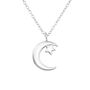 Moon And Star Sterling Silver Necklace, thumbnail 4 of 6