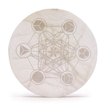 Sacred Geometry Selenite Charging Plate | 18cm, 2 of 3