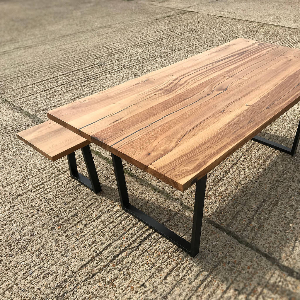 reclaimed oak dining table by revive joinery