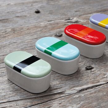 Storage Containers Porcelain With Coloured Lids Set4, 9 of 12