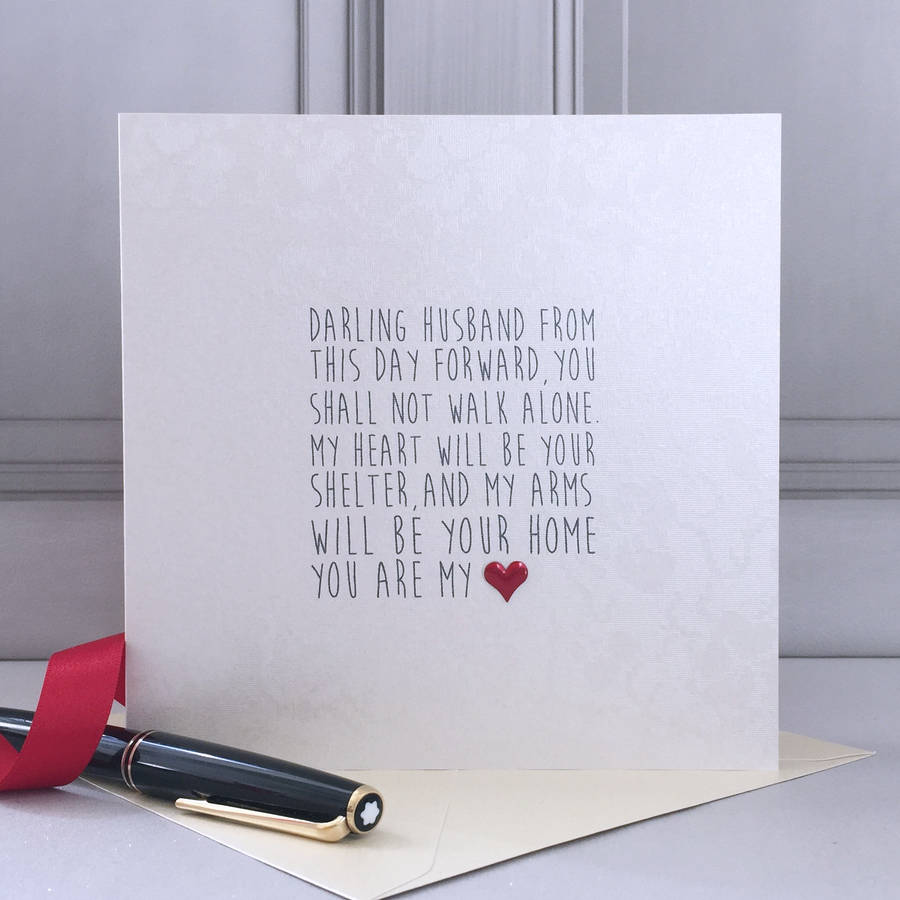Husband Or Wife Poem Wedding Card, 1 of 5