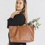Caramel Soft Leather Lined Tote Handbag, thumbnail 1 of 10