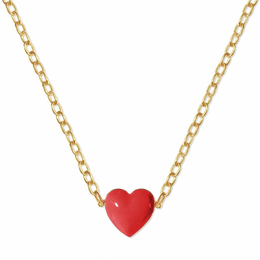 Red Heart Choker Necklace By Anna Lou of London