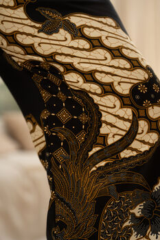 Men's Black Satin Batik Joggers, 5 of 8