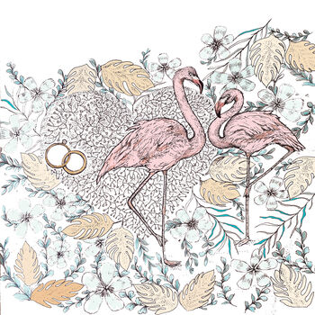 'Flamingos And Rings' Print, 3 of 3