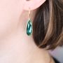 Real Green Onyx Gemstone Earrings, thumbnail 3 of 9