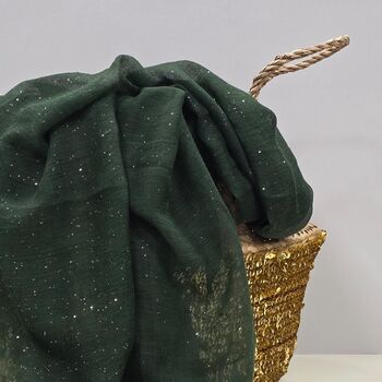 Sparkle Scarf In Rainforest Green, 2 of 3