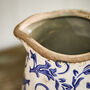 Solene Blue Botanical Pitcher Jug Vase, thumbnail 4 of 7