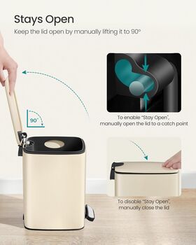 Steel Kitchen Bin Pedal Trash Can, 7 of 8