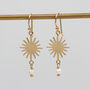 18ct Gold Plated Sun Hook Earrings, thumbnail 2 of 4