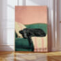 Black Labrador Dog Portrait Art Print, thumbnail 1 of 4