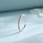 Ruby Red Ombre Half Eternity Ring In Sterling Silver, thumbnail 1 of 11