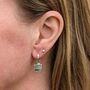 The Square Aquamarine Silver Gemstone Earrings, thumbnail 2 of 5