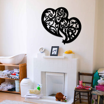 Modern Wooden Hearts Wall Art: Love Home Decor, 4 of 8