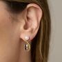 Clara Freshwater Pearl And Green Amethyst Drop Earrings, thumbnail 1 of 3