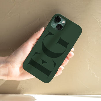 Personalised Pine Green Initials Phone Case, 9 of 9