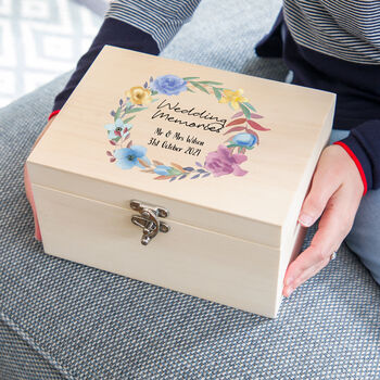 Personalised Wedding Keepsake Box Floral Spring, 2 of 3