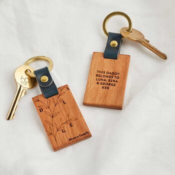 Personalised Family Tree Wooden Keyring, 2 of 5