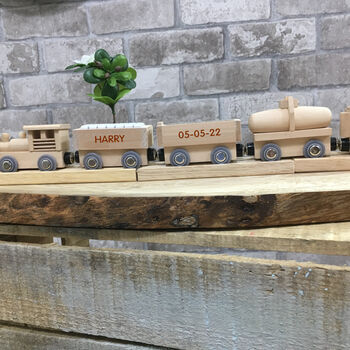 Personalised Freight Train In A Luxury Foam Gift Box, 2 of 8