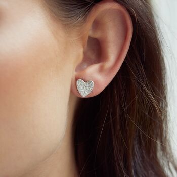 Personalised Silver Fingerprint Stud Earrings, 2 of 8