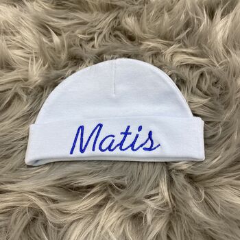 Personalised Embroidered Newborn Baby Hat, 10 of 10