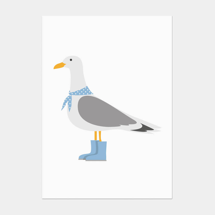 Seagull Postcard Blue, 1 of 2