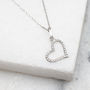 18ct White Gold And Diamond Set Open Heart Necklace, thumbnail 1 of 5