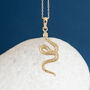 Mens 18ct Gold Plated Textured Snake Necklace, thumbnail 1 of 11