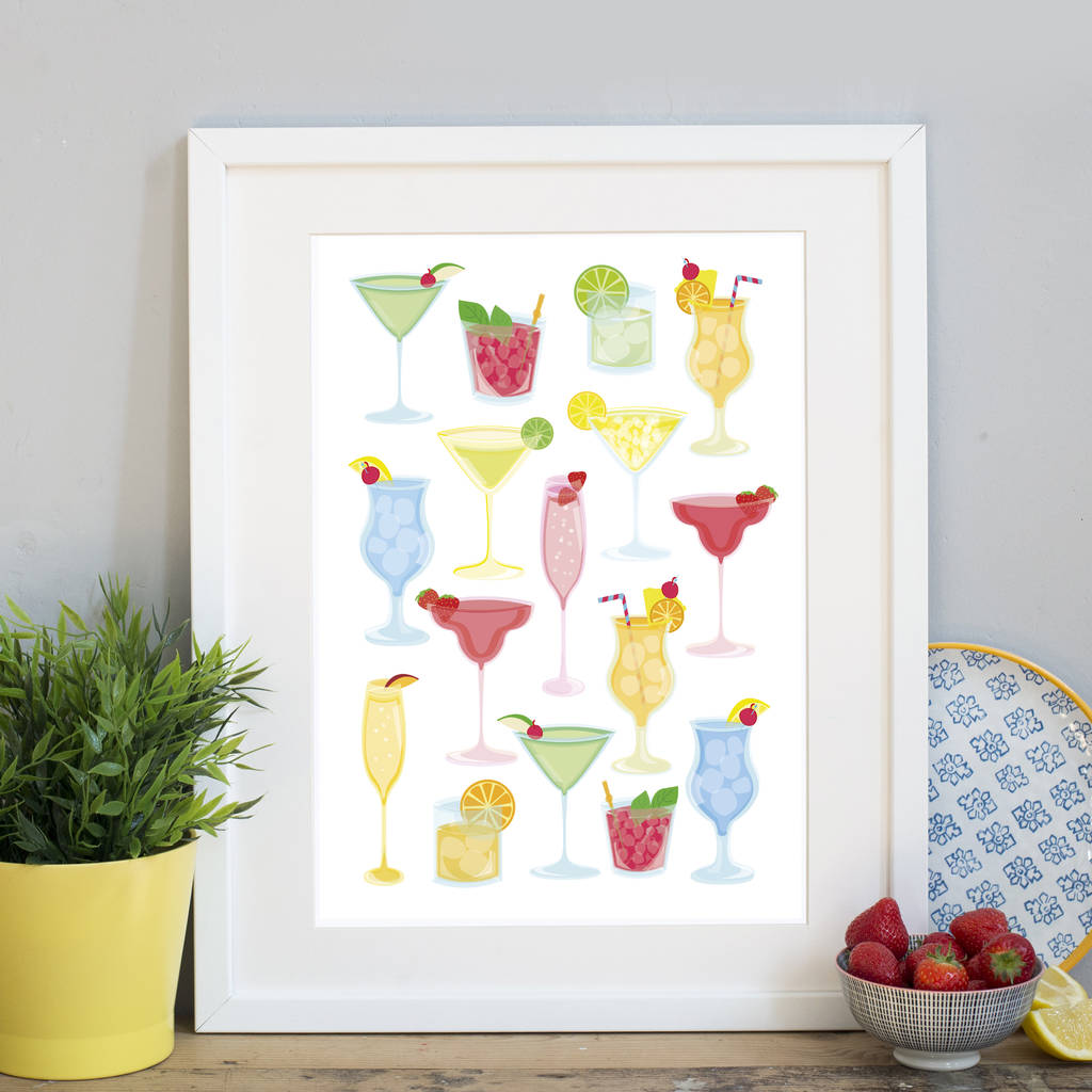 cocktails print by jane katherine houghton designs | notonthehighstreet.com