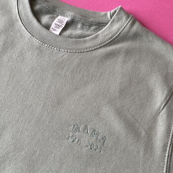 Embroidered Personalised Mama/Mum Est. Year Sweatshirt, 9 of 9