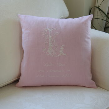 Personalised Embroidered Christening Cushion, 3 of 3