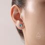 Enamel Hexagon Stud Earrings In Sterling Silver, thumbnail 5 of 9