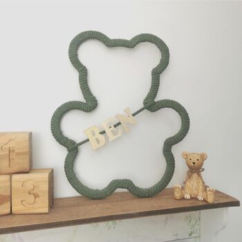Macrame Sage Wooden Bear, Nursery Wall Decor, Baby Room Gift, 4 of 10