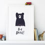 'Be Brave' Bear Print, thumbnail 6 of 8