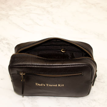 Travel Leather Wash Bag, 2 of 3