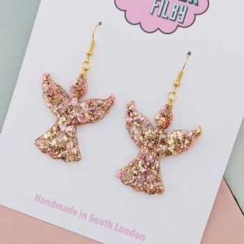 Christmas Angel Glitter Earrings, 3 of 4