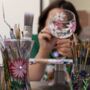 Hand Painted Flower Design Gin Glass, thumbnail 4 of 4