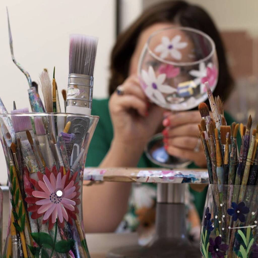 Hand Painted-gin Glasses , Celebration Glasses floral Glasses