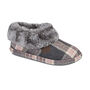 Ladies Tartan Slipper Boots Dark Red Or Grey, thumbnail 5 of 6