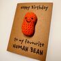 Human Bean Crochet Birthday Card Handmade, thumbnail 7 of 11