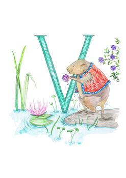 V Is For Vole Alphabet Art Print, 2 of 12