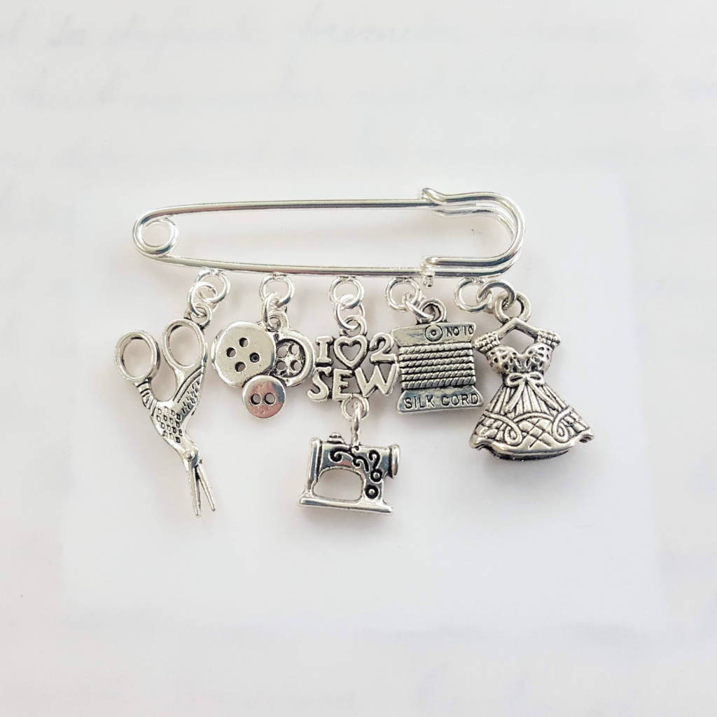 personalised sewing diva brooch by zamsoe