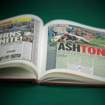 Leicester Tigers Personalised Rugby Newspaper Book, 5 of 12