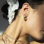 18ct Gold Plated Claddagh Creole Hoop Earrings, thumbnail 5 of 5