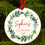 Personalised Baby's First Christmas Wreath Decoration, thumbnail 2 of 3