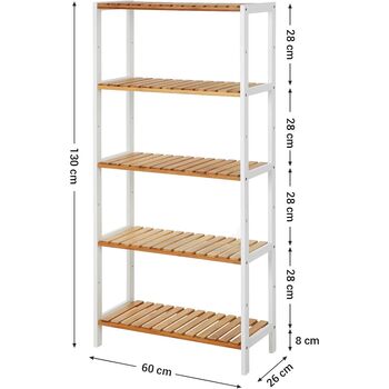 Five Tier Bamboo Storage Shelving Unit, 2 of 8