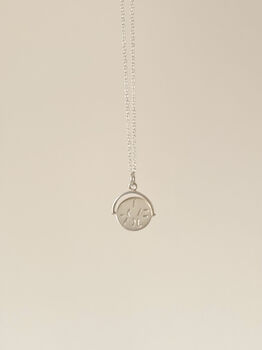 Sterling Silver I Love You Spinner Pendant Necklace, 5 of 6