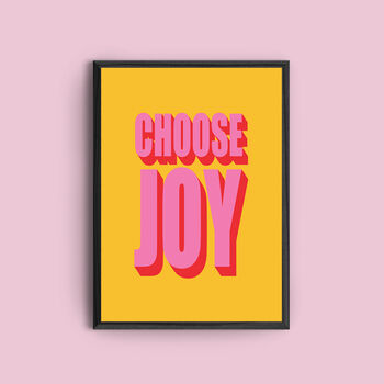 'Choose Joy' Bold Typography Art Print, 2 of 3