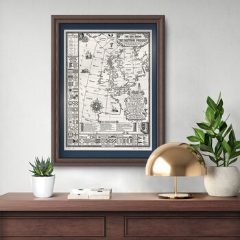 Shipping Forecast Map Hand Drawn Fine Art Print, 2 of 12