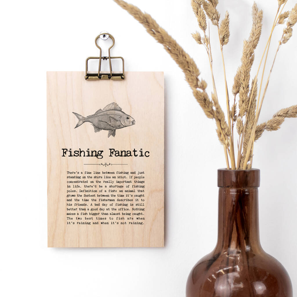 Fishing Gift Mini Wooden Sign With Hanger, 1 of 12